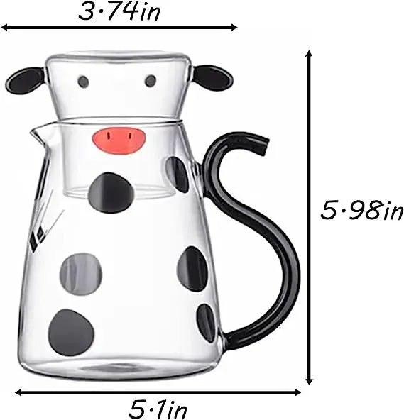Cow Carafe Pitcher Cow Water Pitcher With Cup Bedside Water Carafe Cow Glass Set Cow Pitcher Water Carafe With Glass Cup For Nightstand - Bellarte Enchanté Cow Carafe Pitcher Cow Water Pitcher With Cup Bedside Water Carafe Cow Glass Set Cow Pitcher Water Carafe With Glass Cup For Nightstand